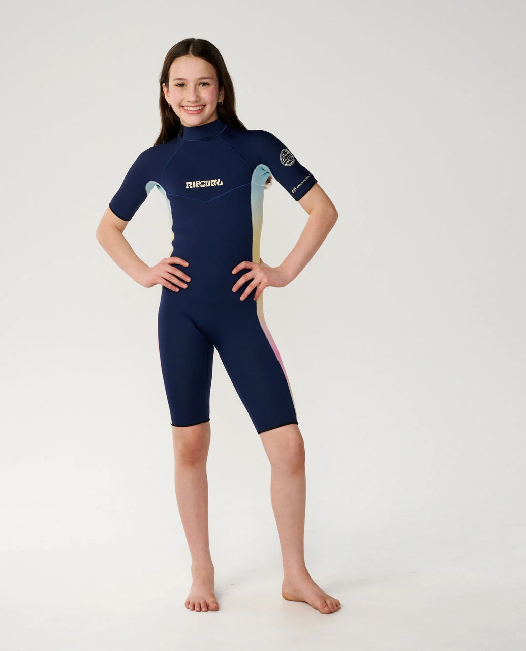 Boys Dawn Patrol Short Sleeve 2mm Back Zip Spring Suit Wetsuit - Image 4