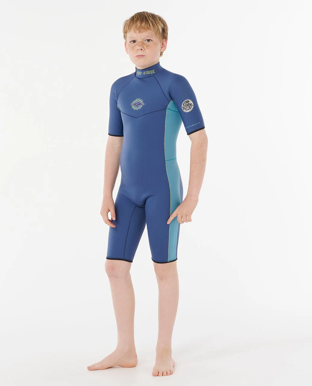 Boys Dawn Patrol Short Sleeve 2mm Back Zip Spring Suit Wetsuit - Image 2