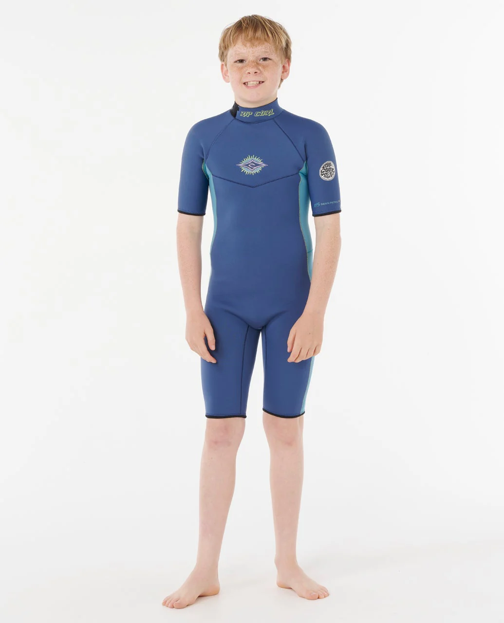 Boys Dawn Patrol Short Sleeve 2mm Back Zip Spring Suit Wetsuit - Image 4