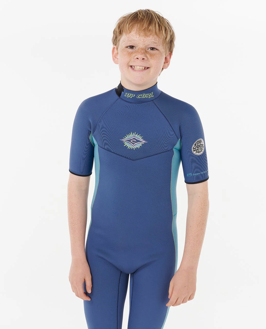 Boys Dawn Patrol Short Sleeve 2mm Back Zip Spring Suit Wetsuit - Image 6